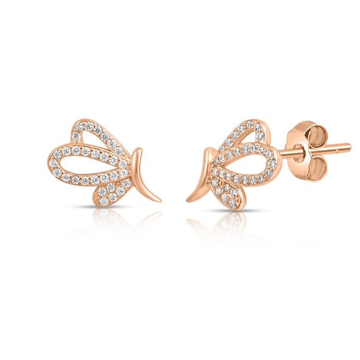 Celestial Wings Rose Gold Plated 925 Sterling Silver Earrings