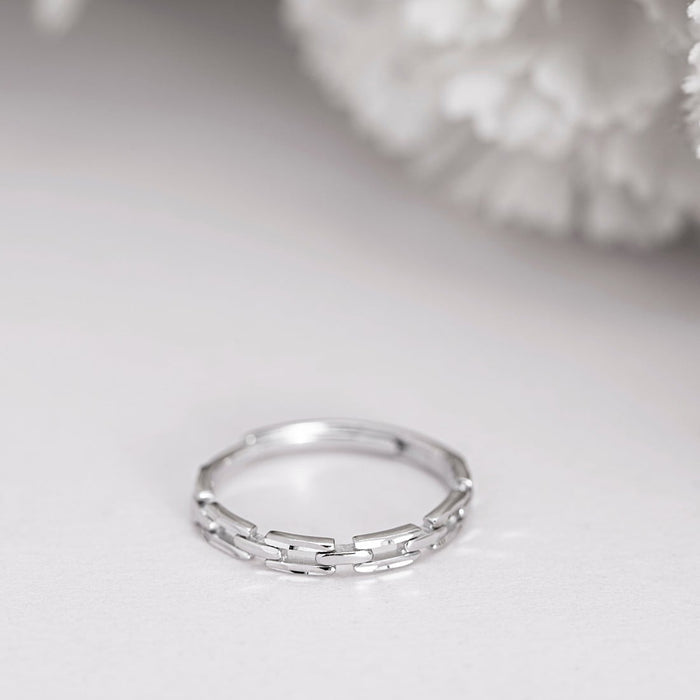 Chain 925 Sterling Silver Ring for Women (Adjustable)