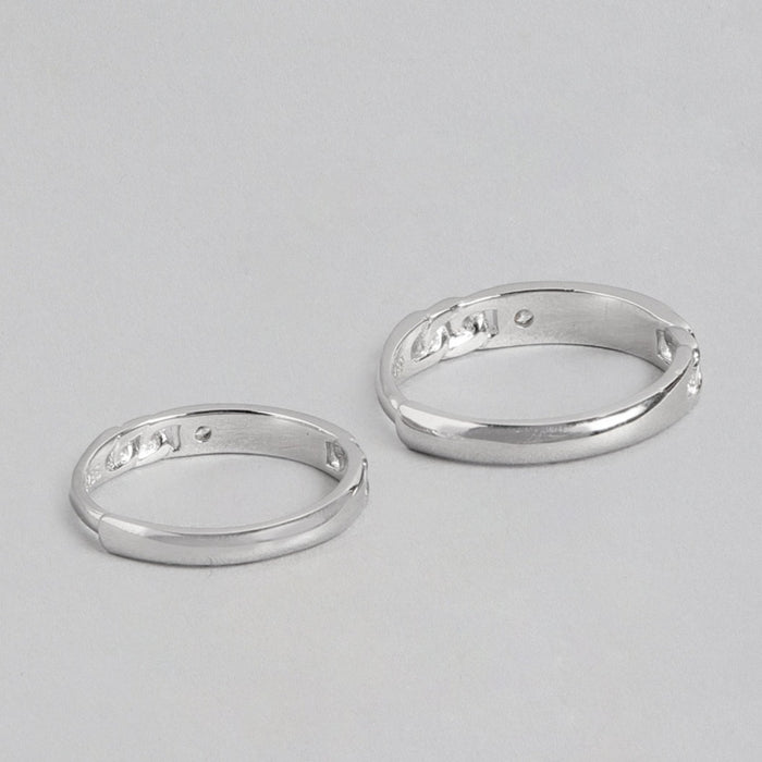 Chain CZ 925 Sterling Silver Couple Ring (Adjustable)