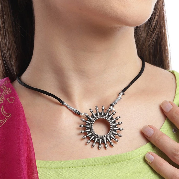 Chakra Oxidised 925 Sterling Silver Jewellery Set
