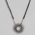 Chakra Oxidised Black Thread 925 Sterling Silver Necklace