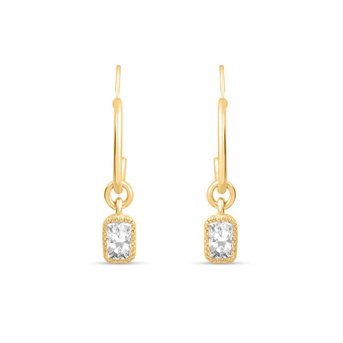 Charm Hoops Gold Plated 925 Sterling Silver Earrings