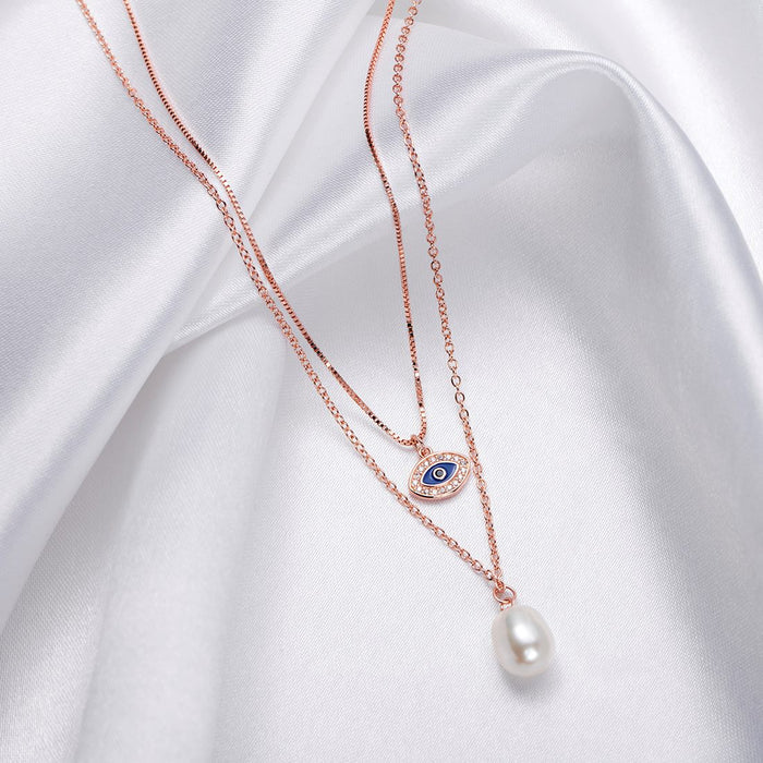 Charm of Protection Rose Gold Plated 925 Sterling Silver Necklace