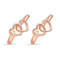 Charming Double Heart Rose Gold Plated 925 Silver Toe Rings