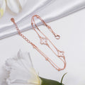 925 Sterling Silver Charming Duo Rose Gold Plated 925 Sterling Silver Bracelet for Women – Zavya