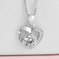 Charming Heart 925 Silver Pendant with Chain