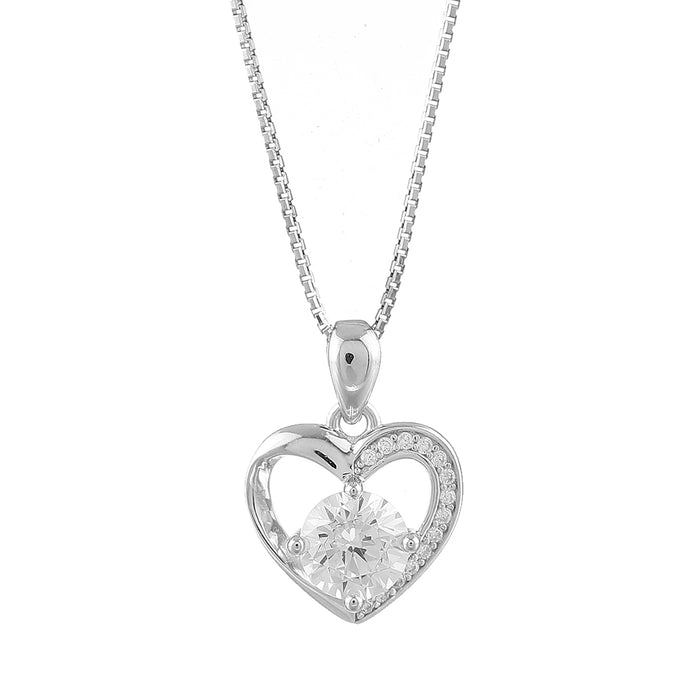 Charming Heart 925 Silver Pendant with Chain
