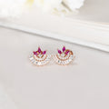 Charming Rose Gold Elegance CZ-Studded 925 Sterling Silver Stud Earrings