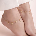 Charms CZ Gold Plated 925 Sterling Silver Anklet
