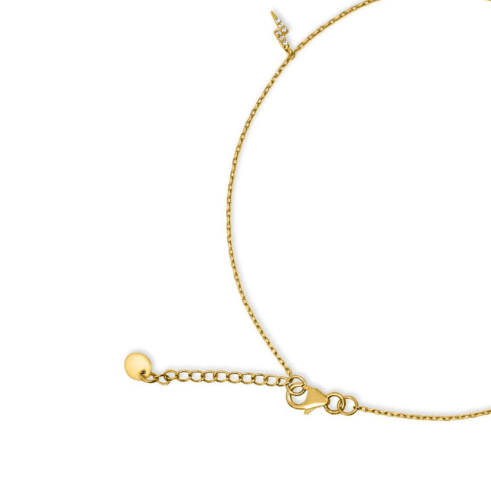 Charms CZ Gold Plated 925 Sterling Silver Anklet