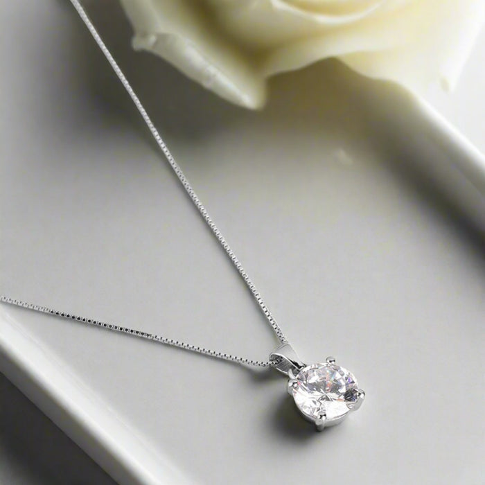 Cherished Bond: Rhodium-Plated 925 Sterling Silver Pendant with Chain