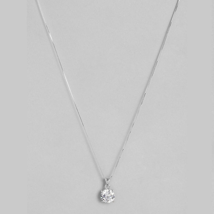 Cherished Bond: Rhodium-Plated 925 Sterling Silver Pendant with Chain