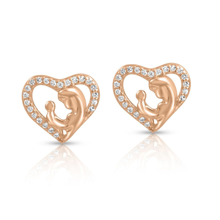 Cherished Connection Rose Gold Plated 925 Sterling Silver Earrings