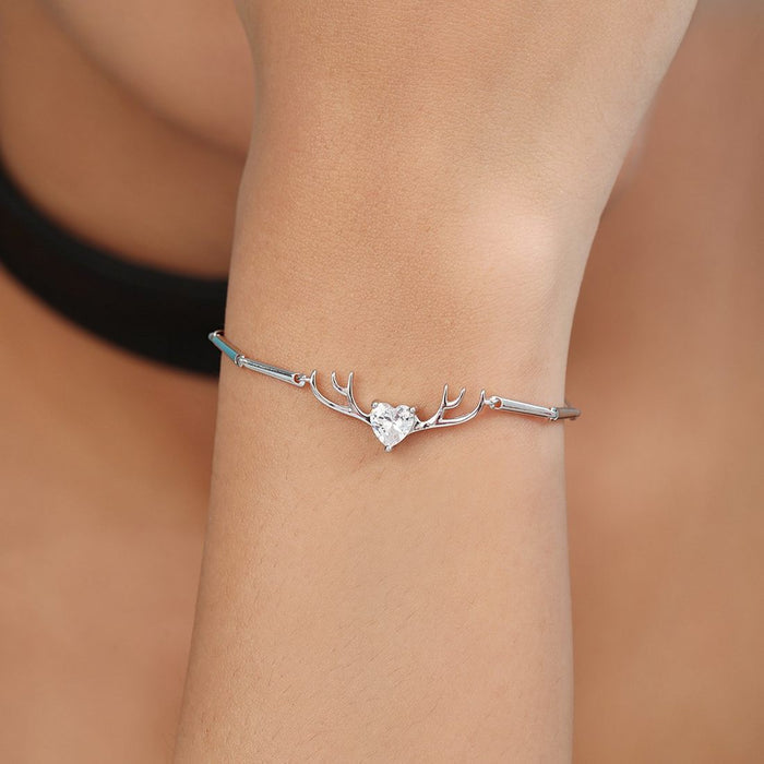 Cherished Gem Rhodium Plated 925 Sterling Silver Bracelet