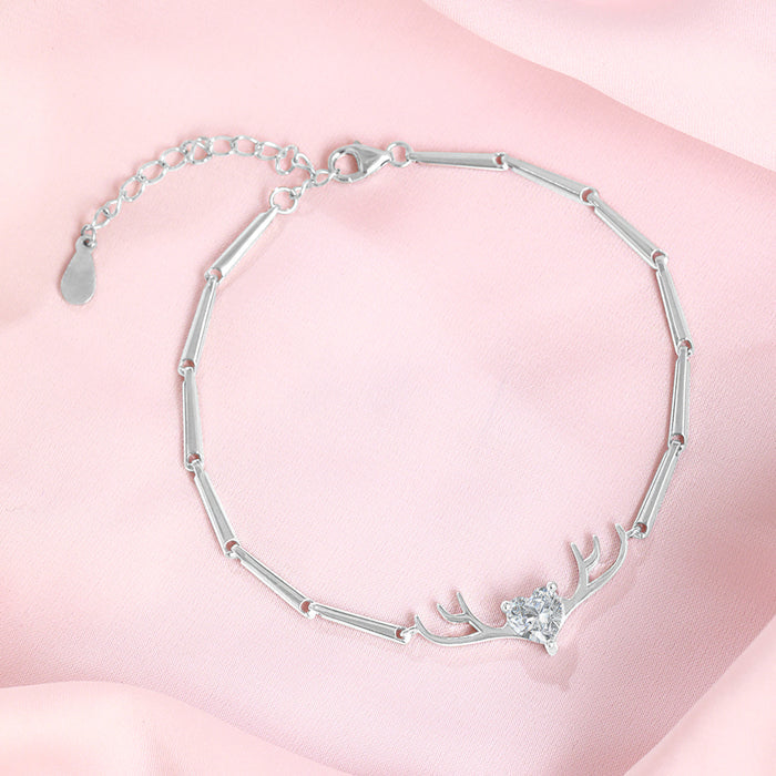 Cherished Gem Rhodium Plated 925 Sterling Silver Bracelet
