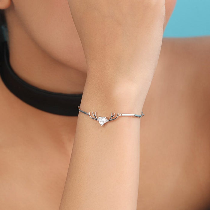 Cherished Gem Rhodium Plated 925 Sterling Silver Bracelet