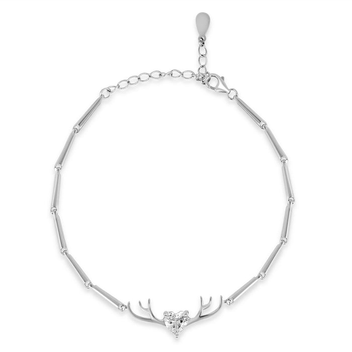 Cherished Gem Rhodium Plated 925 Sterling Silver Bracelet