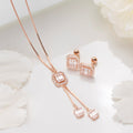 Cherished Luminance Rose Gold Plated 925 Sterling Silver Jewelry Set