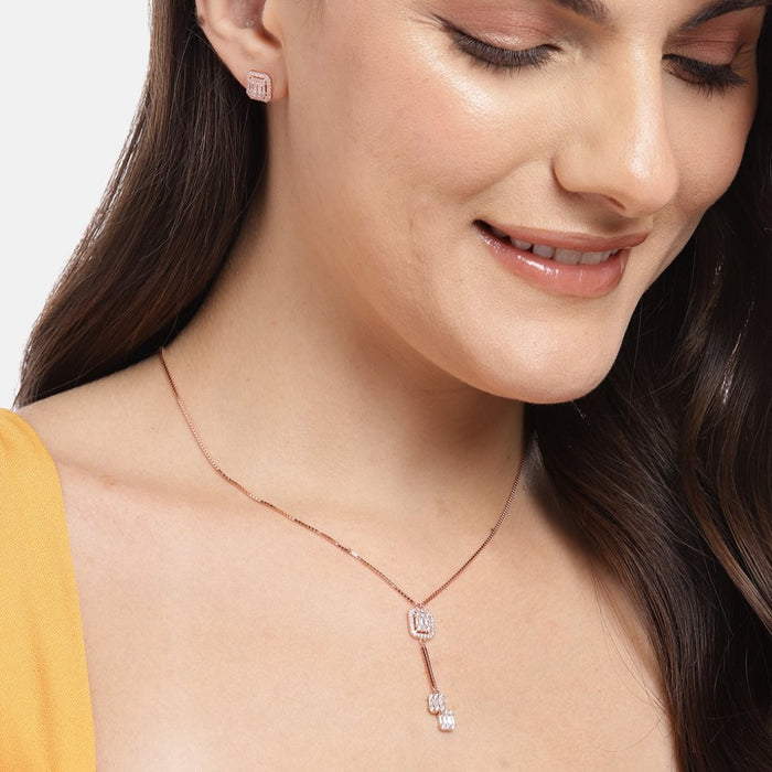 Cherished Luminance Rose Gold Plated 925 Sterling Silver Jewelry Set