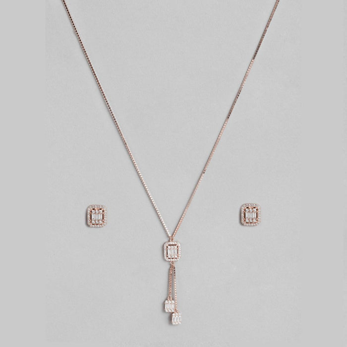 Cherished Luminance Rose Gold Plated 925 Sterling Silver Jewelry Set