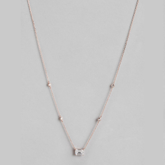 Cherished Luster Rose Gold CZ 925 Sterling Silver Necklace
