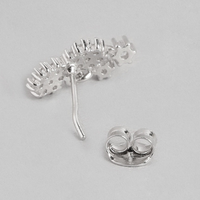 Cherry CZ Studded 925 Sterling Silver Drop Earrings