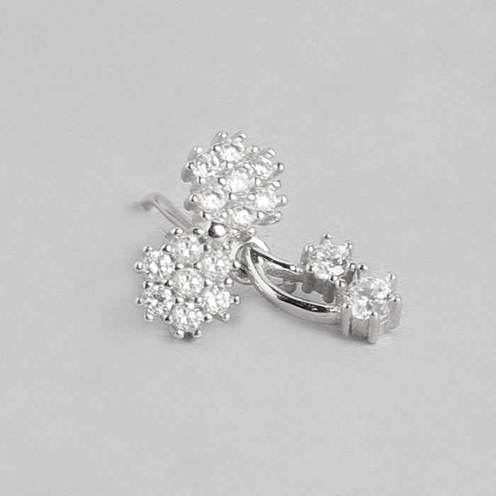 Cherry CZ Studded 925 Sterling Silver Drop Earrings