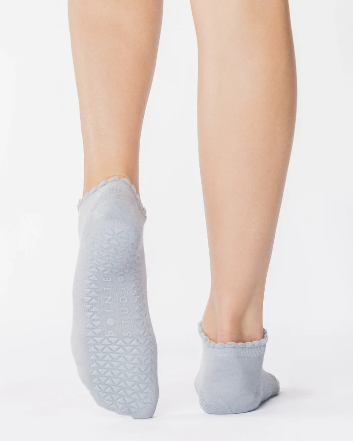 Cherry Full Foot Grip Socks Sky Grey