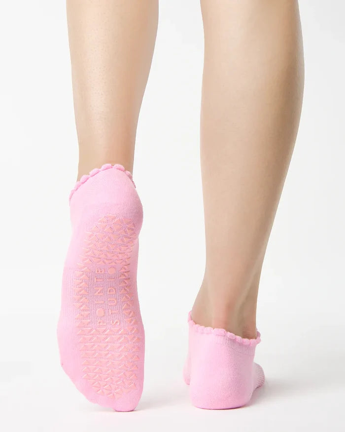 Cherry Full Foot Grip Socks Pink