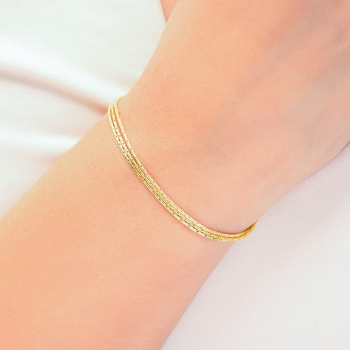 Chic 925 Sterling Silver Gold Plated Bracelet
