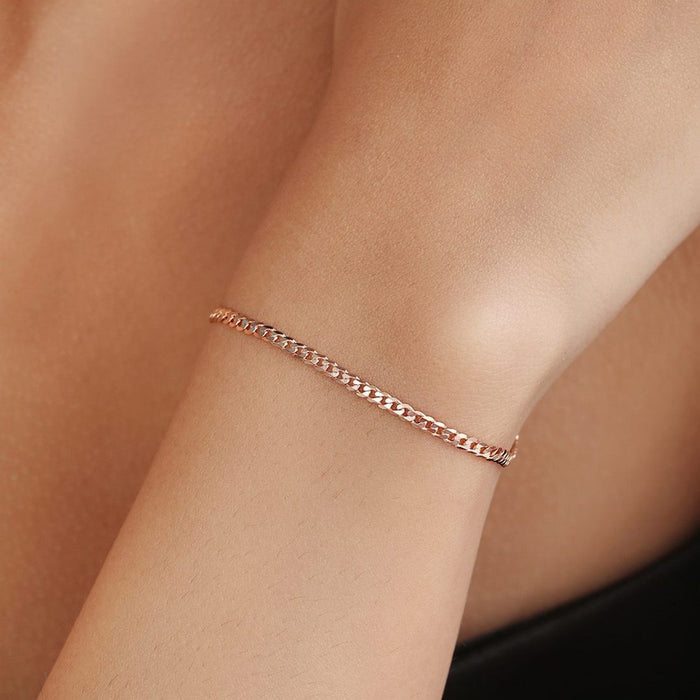 Chic 925 Sterling Silver Link Chain Bracelet