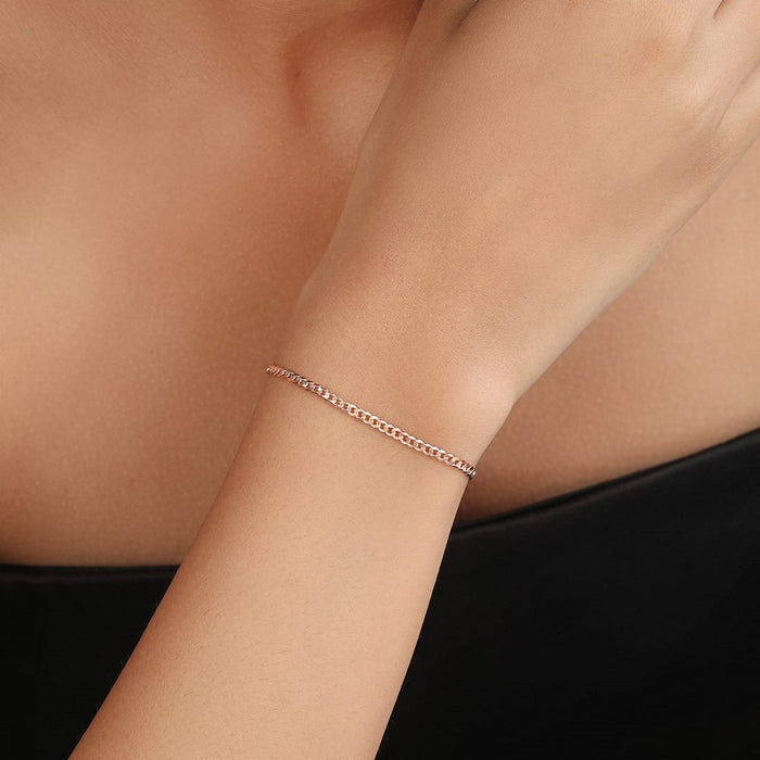 Chic 925 Sterling Silver Link Chain Bracelet