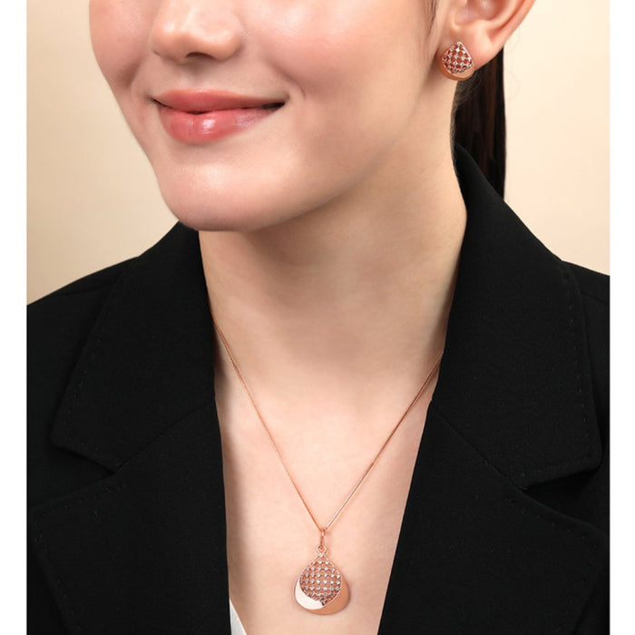 Chic Ensemble Rose Gold Plated 925 Sterling Silver Jewelry Set