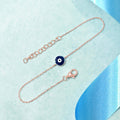 Chic Evil Eye 925 Silver Bracelet in Rose Gold