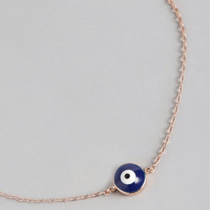 Chic Evil Eye 925 Silver Bracelet in Rose Gold