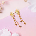 925 Sterling Silver Chic Glitter Gold-Plated 925 Sterling Silver Drop Earrings for Women – Zavya