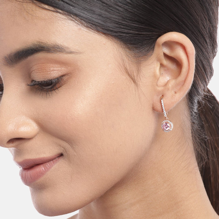 Chic Goddess Rose Gold Fish Hook 925 Silver Earring