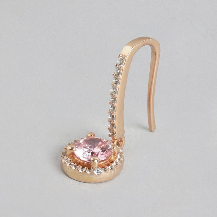 Chic Goddess Rose Gold Fish Hook 925 Silver Earring