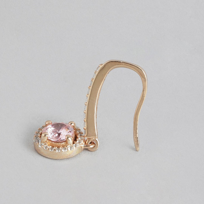 Chic Goddess Rose Gold Fish Hook 925 Silver Earring
