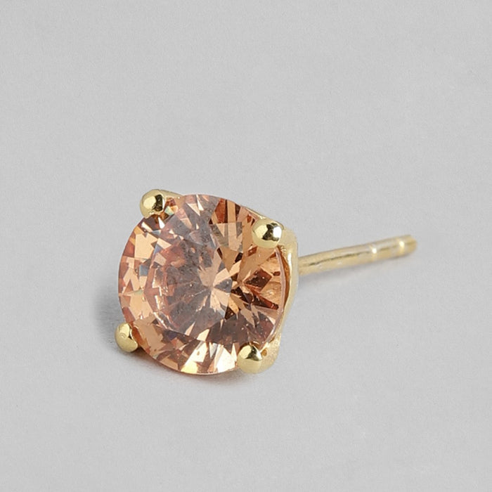 Chic Gold Gleam Gold-Plated 925 Sterling Silver Earrings With CZ