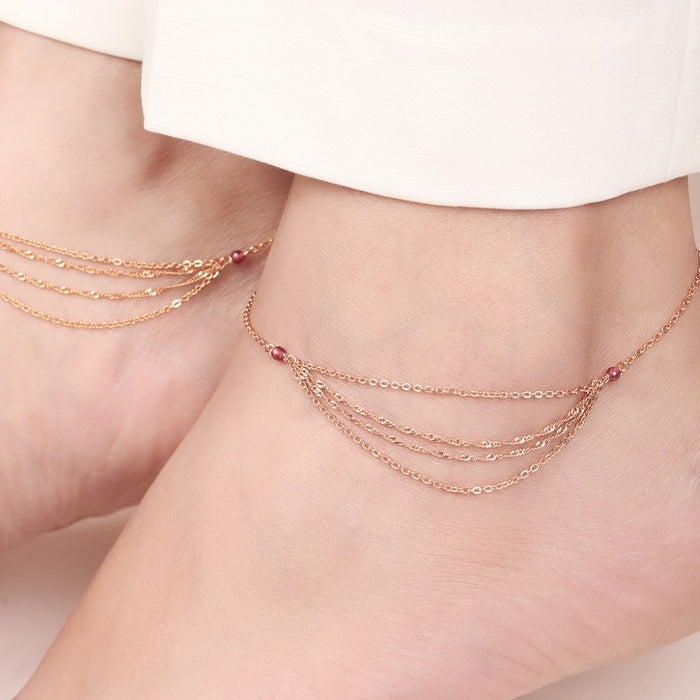 Chic Links Rose Gold-Plated 925 Sterling Silver Anklet