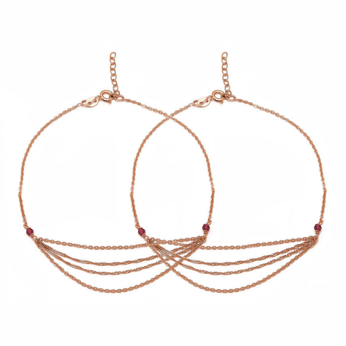 Chic Links Rose Gold-Plated 925 Sterling Silver Anklet