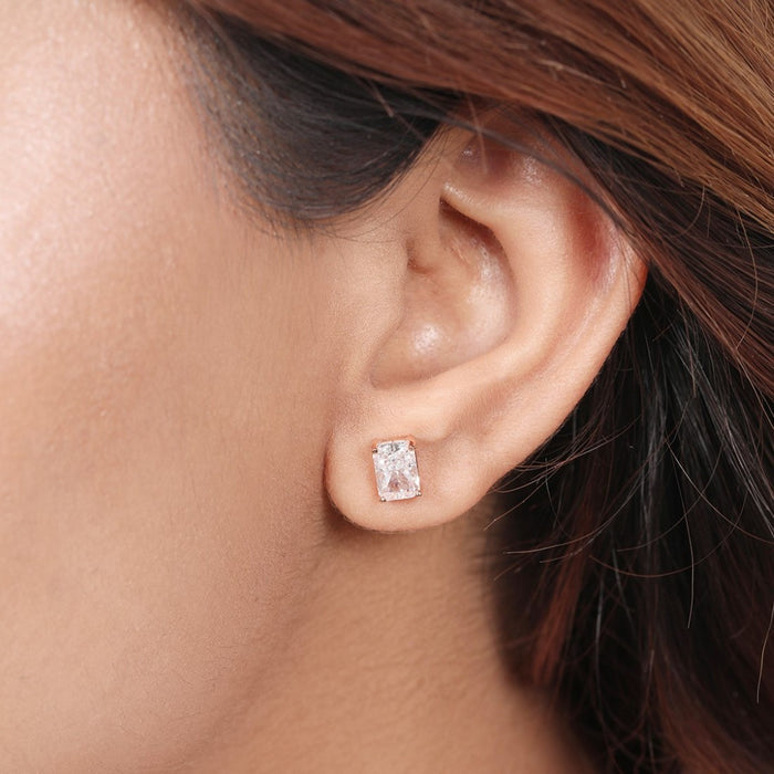 Chic Rose Gold Plated 925 Sterling Silver Earrings