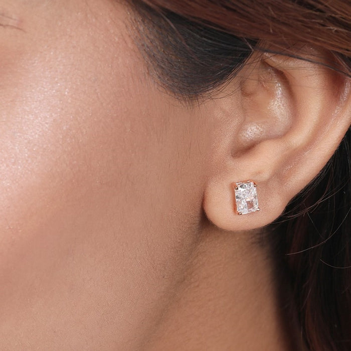 Chic Rose Gold Plated 925 Sterling Silver Earrings