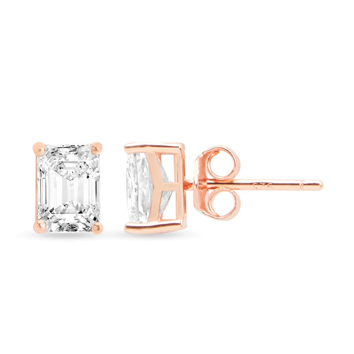 Chic Rose Gold Plated 925 Sterling Silver Earrings