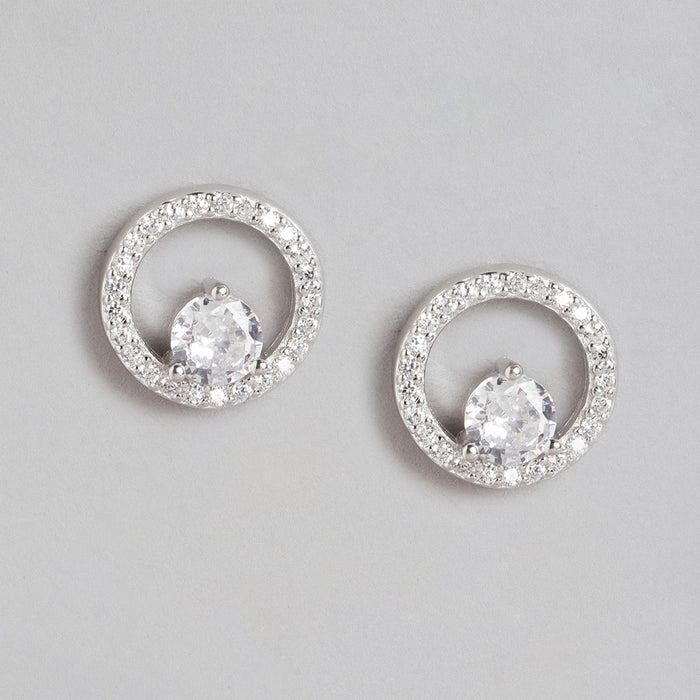 Circle of Brilliance Rhodium-Plated CZ 925 Sterling Silver Jewelry Set