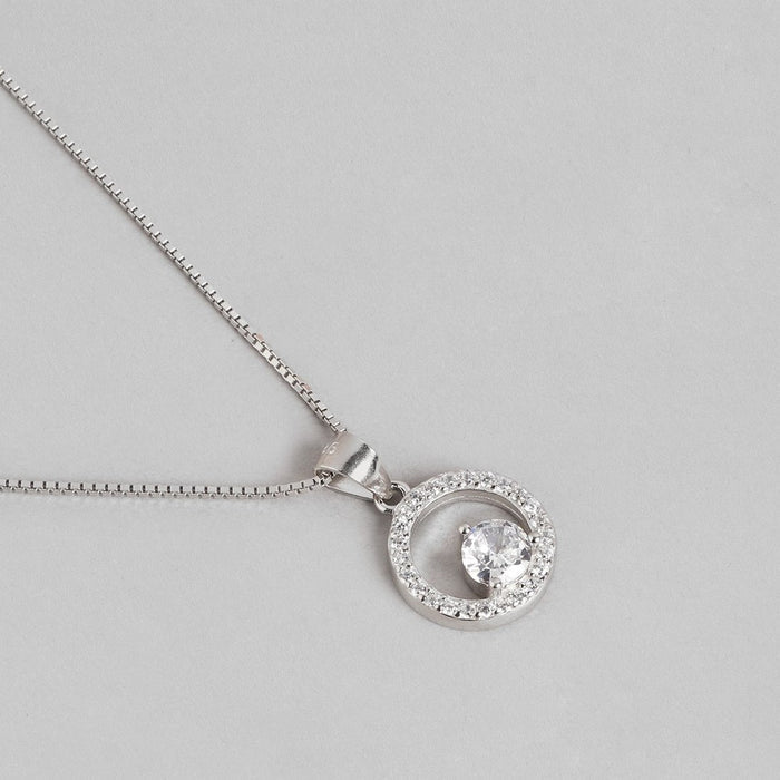 Circle of Brilliance Rhodium-Plated CZ 925 Sterling Silver Jewelry Set