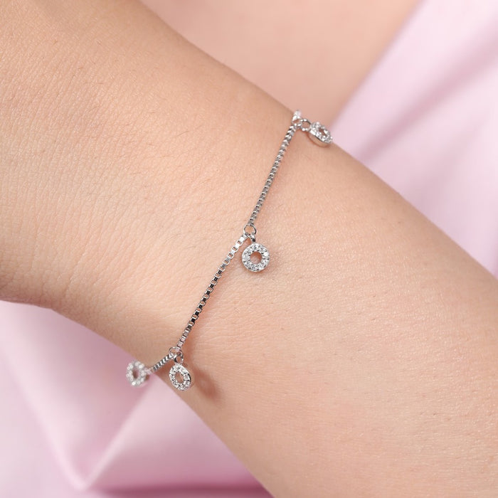 Circle of Elegance Rhodium-Plated 925 Sterling Silver Bracelets