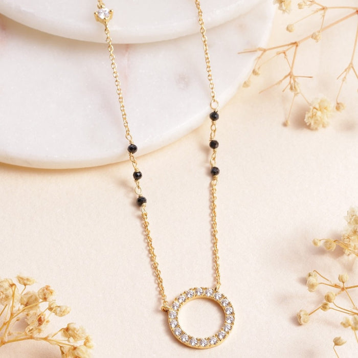 Circle of Eternity: Gold-Plated CZ 925 Sterling Silver Mangalsutra