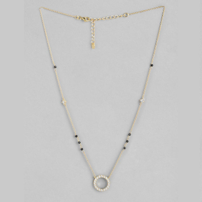 Circle of Eternity: Gold-Plated CZ 925 Sterling Silver Mangalsutra